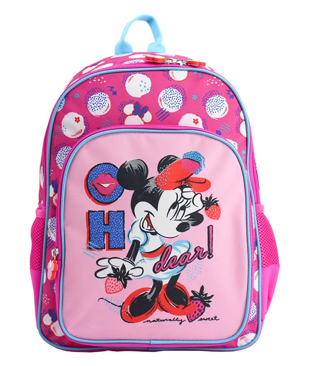 Ghiozdan scolar, imprimeu Minnie Mouse, forma ergonomica, roz - imagine 4